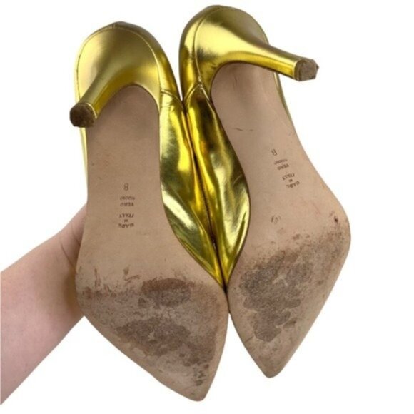 Butter Gold Metallic Pointy Toe Heels - Picture 8 of 8